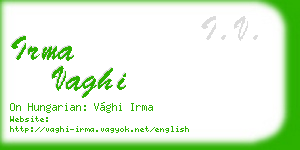 irma vaghi business card